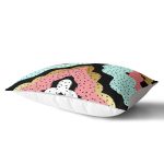 Renkli Zemin Üzerinde Gold Detaylı Modern Desenli Modern Dikdörtgen Yastık Kırlent Kılıfı Realhomes