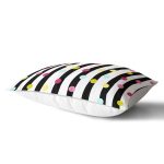 - Rh-Dik-7799-Gorsel2 - Realhomes Beyaz Zemin Üzerinde Modern Siyah Çizgili Renkli Puantiyeli Dikdörtgen Yastık Kırlent Kılıfı Realhomes