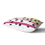 - Rh-Dik-7805-Gorsel2 - Realhomes Beyaz Zemin Üzerinde Modern Renkli Çizgili Siyah Puantiyeli Dikdörtgen Yastık Kırlent Kılıfı Realhomes