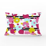 - Rh-Dik-7814-Gorsel1 - Realhomes Beyaz Zemin Üzerinde Siyah Modern Çizgili Renkli Puantiyeli Dikdörtgen Yastık Kırlent Kılıfı Realhomes