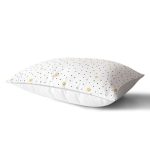 - Rh-Dik-7816-Gorsel2 - Realhomes Beyaz Zemin Üzerinde Gold Detaylı Siyah Puantiye Desenli Dikdörtgen Yastık Kırlent Kılıfı Realhomes