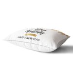 - Rh-Dik-7823-Gorsel2 - Realhomes Beyaz Zemin Üzerinde Gold Detaylı Merry Christmas Yazılı Dikdörtgen Yastık Kırlent Kılıfı Realhomes