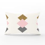 Renkli Zemin Üzerinde Renkli Geometrik Desenli Modern Dikdörtgen Yastık Kırlent Kılıfı Realhomes