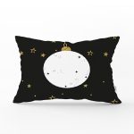 Siyah Zemin Üzerinde Gold Yıldız Detaylı Abajur Modern Dikdörtgen Yastık Kırlent Kılıfı Realhomes