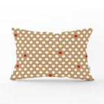 - Rh-Dik-7852-Gorsel1 - Realhomes Renkli Zeminli Beyaz Puantiyeli Dijital Baskılı Modern Dikdörtgen Yastık Kırlent Kılıfı Realhomes