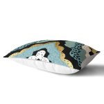 Siyah Zeminli Renkli Modern Desenli Dijital Baskılı Modern Dikdörtgen Yastık Kırlent Kılıfı Realhomes