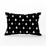 - Rh-Dik-7868-Gorsel1 - Realhomes Siyah Zeminli Beyaz Çam Ağacı Desenli Dijital Baskılı Modern Dikdörtgen Yastık Kırlent Kılıfı Realhomes