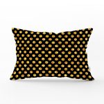 - Rh-Dik-7870-Gorsel1 - Realhomes Siyah Zeminli Gold Renkli Puantiyeli Dijital Baskılı Modern Dikdörtgen Yastık Kırlent Kılıfı Realhomes