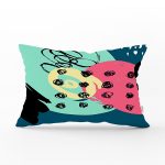 - Rh-Dik-7879-Gorsel1 - Realhomes Renkli Zemin Üzerinde Soyut Çizimli Modern Geometrik Desen Dikdörtgen Yastık Kırlent Kılıfı Realhomes