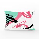 Beyaz Zemin Üzerinde Soyut Çizimli Renkli Desen Çalışması Dikdörtgen Yastık Kırlent Kılıfı Realhomes