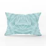 - Rh-Dik-7893-Gorsel1 - Realhomes Renkli Zemin Üzerinde Yaprak Desenli Dijital Baskılı Modern Dikdörtgen Yastık Kırlent Kılıfı Realhomes