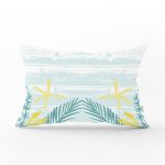 Beyaz Zemin Üzerinde Renkli Soyut Çizimli Yaprak Desenli Dikdörtgen Yastık Kırlent Kılıfı Realhomes