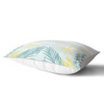 Beyaz Zemin Üzerinde Renkli Soyut Çizimli Yaprak Desenli Dikdörtgen Yastık Kırlent Kılıfı Realhomes