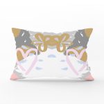 - Rh-Dik-7899-Gorsel1 - Realhomes Renkli Zemin Üzerinde Soyut Çizimli Kalp Desenli Modern Dikdörtgen Yastık Kırlent Kılıfı Realhomes