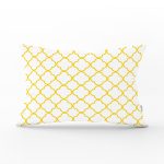 Beyaz Zeminli Gold Detaylı Ogea Dijital Baskılı Modern Dikdörtgen Yastık Kırlent Kılıfı Realhomes