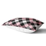 - Rh-Dik-7929-Gorsel2 - Realhomes Renkli Pastel Zemin Üzerinde Siyah Ekose Desenli Modern Dikdörtgen Yastık Kırlent Kılıfı Realhomes