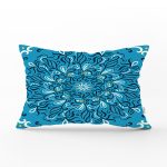 Renkli Zemin Üzerinde Çini Desenli Dijital Baskılı Modern Dikdörtgen Yastık Kırlent Kılıfı Realhomes