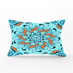 - Rh-Dik-7937-Gorsel1 - Realhomes Renkli Zemin Üzerinde Çini Desenli Dijital Baskılı Modern Dikdörtgen Yastık Kırlent Kılıfı Realhomes