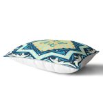 Renkli Zemin Üzerinde Çini Desenli Dijital Baskılı Modern Dikdörtgen Yastık Kırlent Kılıfı Realhomes