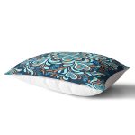 Renkli Zemin Üzerinde Çini Desenli Dijital Baskılı Modern Dikdörtgen Yastık Kırlent Kılıfı Realhomes