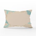 Pastel Zeminli Deniz Kabuğu Desenli Dijital Baskılı Modern Dikdörtgen Yastık Kırlent Kılıfı Realhomes