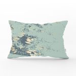 Pastel Zemin Üzerinde Gold Detaylı Yaprak Desenli Modern Dikdörtgen Yastık Kırlent Kılıfı Realhomes