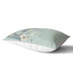 Pastel Zemin Üzerinde Gold Detaylı Yaprak Desenli Modern Dikdörtgen Yastık Kırlent Kılıfı Realhomes