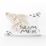 - Rh-Dik-7994-Gorsel1 - Realhomes Beyaz Zemin Üzerinde Gold Detaylı Yaprak Desenli Modern Dikdörtgen Yastık Kırlent Kılıfı Realhomes