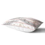 - Rh-Dik-7995-Gorsel2 - Realhomes  Beyaz Zemin Üzerinde Gold Detaylı Yaprak Desenli Modern Dikdörtgen Yastık Kırlent Kılıfı Realhomes