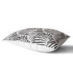 Beyaz Zemin Üzerinde Soyut Siyah Renkli Yaprak Motifli Dikdörtgen Yastık Kırlent Kılıfı Realhomes