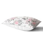 - Rh-Dik-8004-Gorsel2 - Realhomes Pembe Beyaz Gül Gri Yapraklar Desenli Dijital Baskılı Modern Dikdörtgen Yastık Kırlent Kılıfı Realhomes