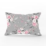 - Rh-Dik-8010-Gorsel1 - Realhomes Renkli Zemin Üzerinde Flamingo Desenli Yaprak Motifli Dikdörtgen Yastık Kırlent Kılıfı Realhomes