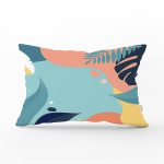 - Rh-Dik-8013-Gorsel1 - Realhomes Renkli Zeminli Pastel Yaprak Desenli Dijital Baskılı Modern Dikdörtgen Yastık Kırlent Kılıfı Realhomes