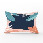 - Rh-Dik-8014-Gorsel1 - Realhomes Renkli Zeminli Pastel Yaprak Desenli Dijital Baskılı Modern Dikdörtgen Yastık Kırlent Kılıfı Realhomes