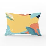 - Rh-Dik-8015-Gorsel1 - Realhomes Renkli Zeminli Pastel Yaprak Desenli Dijital Baskılı Modern Dikdörtgen Yastık Kırlent Kılıfı Realhomes