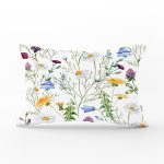 Çiçek DesenDijital Baskılı Dikdörtgen Yastık Kırlent Kılıfı Realhomes