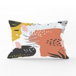 - Rh-Dik-8025-Gorsel1 - Realhomes Beyaz Zemin Üzerinde Pastel Renkli Yaprak Desenli Modern Dikdörtgen Yastık Kırlent Kılıfı Realhomes