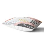 Beyaz Zemin Üzerinde Pastel Renkli Yaprak Desenli Modern Dikdörtgen Yastık Kırlent Kılıfı Realhomes