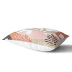 Beyaz Zemin Üzerinde Pastel Renkli Yaprak Desenli Modern Dikdörtgen Yastık Kırlent Kılıfı Realhomes