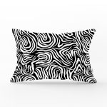 - Rh-Dik-8039-Gorsel1 - Realhomes Siyah Zeminli Beyaz Geometrik Desenli Dijital Baskılı Modern Dikdörtgen Yastık Kırlent Kılıfı Realhomes