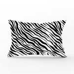 - Rh-Dik-8044-Gorsel1 - Realhomes Beyaz Zeminli Siyah Zebra Desenli Dijital Baskılı Modern Dikdörtgen Yastık Kırlent Kılıfı Realhomes