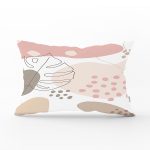 Beyaz Zemin Üzerinde Pastel Renkli Yaprak Desenli Modern Dikdörtgen Yastık Kırlent Kılıfı Realhomes