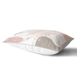 Beyaz Zemin Üzerinde Pastel Renkli Yaprak Desenli Modern Dikdörtgen Yastık Kırlent Kılıfı Realhomes