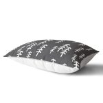 Siyah Zeminli Beyaz Çam Ağacı Desenli Dijital Baskılı Modern Dikdörtgen Yastık Kırlent Kılıfı Realhomes