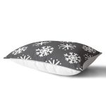 - Rh-Dik-8058-Gorsel2 - Realhomes Siyah Zeminli Beyaz Kartanesi Desenli Dijital Baskılı Modern Dikdörtgen Yastık Kırlent Kılıfı Realhomes