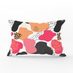 Beyaz Zemin Üzerinde Renkli Geometrik Desenli Dijital Baskılı Modern Dikdörtgen Yastık Kılıfı Realhomes