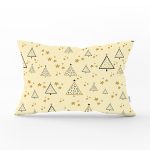 Renkli Zeminli Çam Ağacı Desenli Dijital Baskılı Modern Dikdörtgen Yastık Kırlent Kılıfı Realhomes