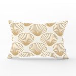 Renkli Zeminli Deniz Kabuğu Desenli Dijital Baskılı Modern Dikdörtgen Yastık Kırlent Kılıfı Realhomes