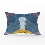 - Rh-Dik-8093-Gorsel1 - Realhomes Renkli Zemin Üzerinde Pastel Renkli Yaprak Desenli Modern Dikdörtgen Yastık Kırlent Kılıfı Realhomes