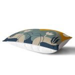 Renkli Zemin Üzerinde Yaprak Desenli Dijital Baskılı Modern Dikdörtgen Yastık Kırlent Kılıfı Realhomes